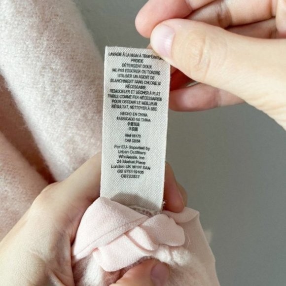 Free people like new lace up light pink sweater - Picture 12 of 12